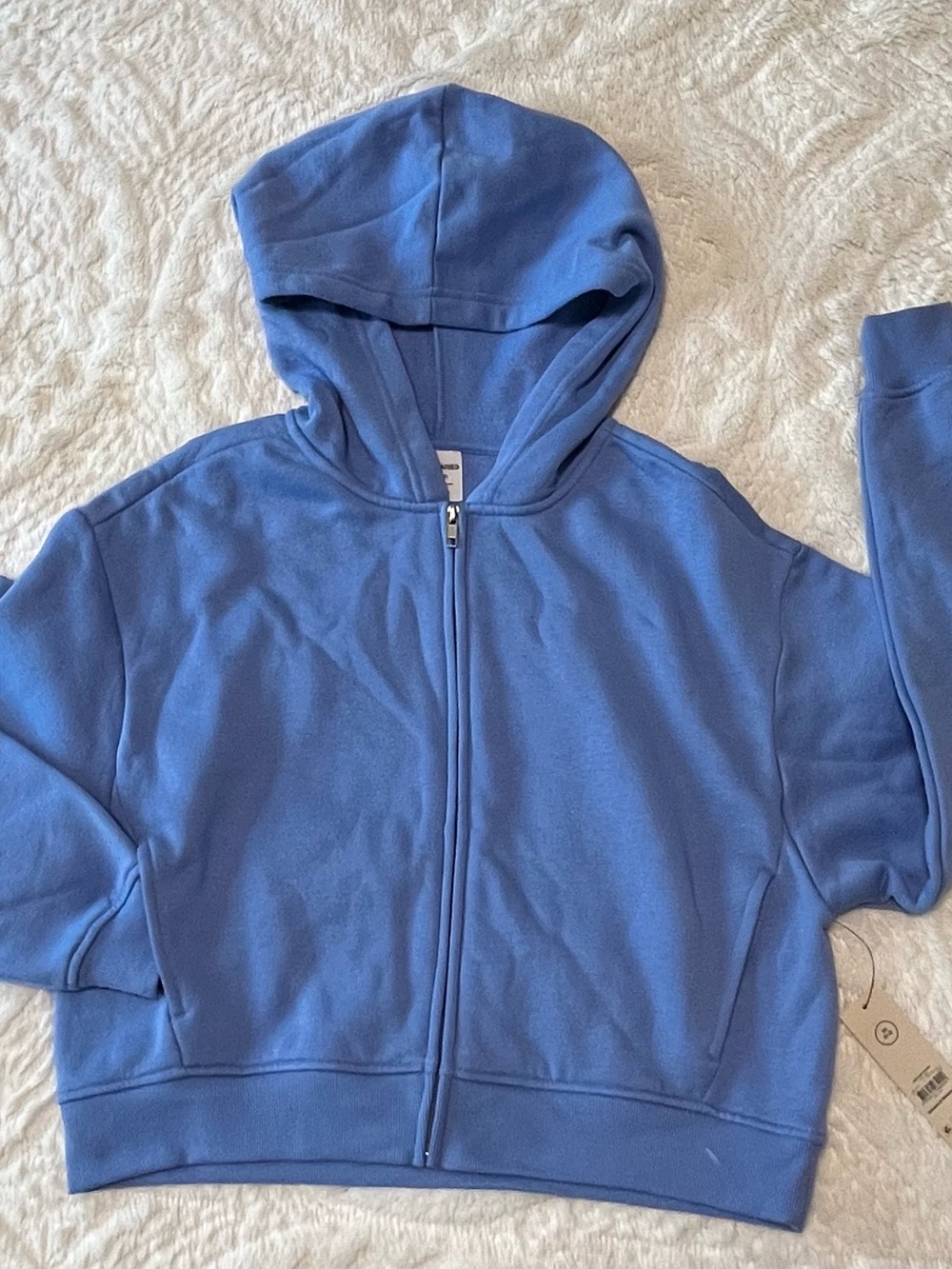 NWT No Boundaries Light Blue Zip-Up Hooded Sweatshirt Size XS